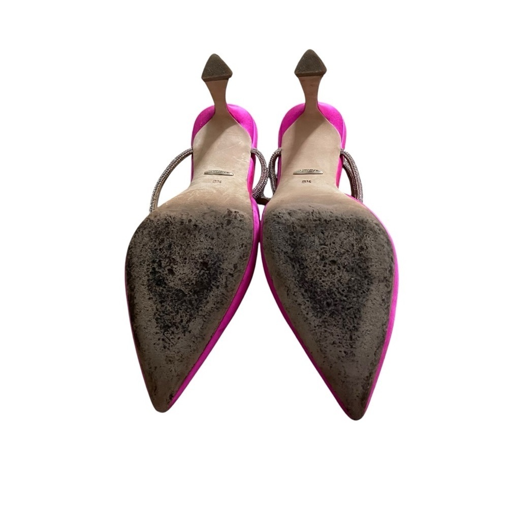 Badgley Mischka Pink Satin Pointed-Toe Heels - Picture 8 of 10